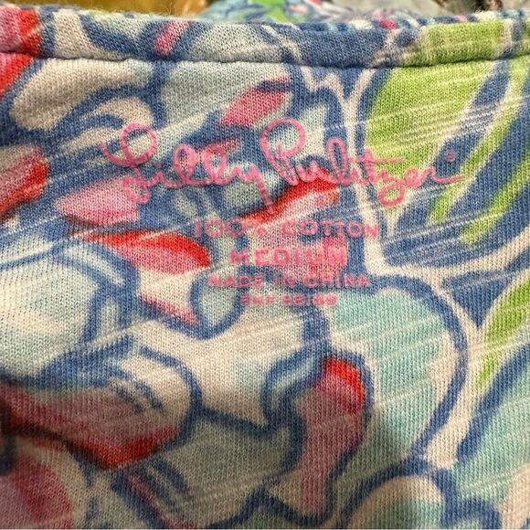 Lilly Pulitzer Off-Shoulder Floral Ruffle Cotton Top - Size M - Picture 8 of 8
